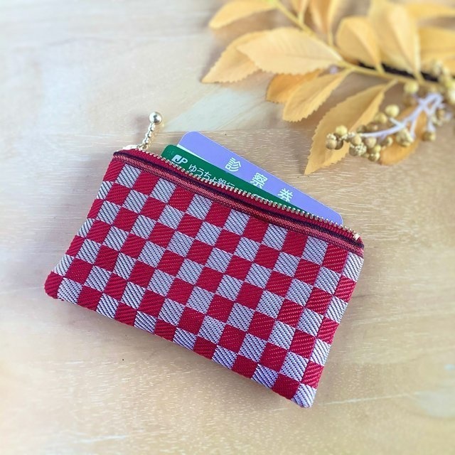 鬼滅の刃 禰󠄀豆子イメージカラー② 畳縁 ミニポーチ 市松模様