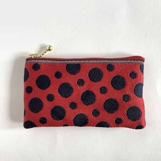 【草間弥生風?】② 畳縁 ぺたんこ 小銭入れ ミニポーチ カードケース 水玉 ドット