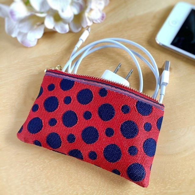 【草間弥生風?】② 畳縁 ぺたんこ 小銭入れ ミニポーチ カードケース 水玉 ドット