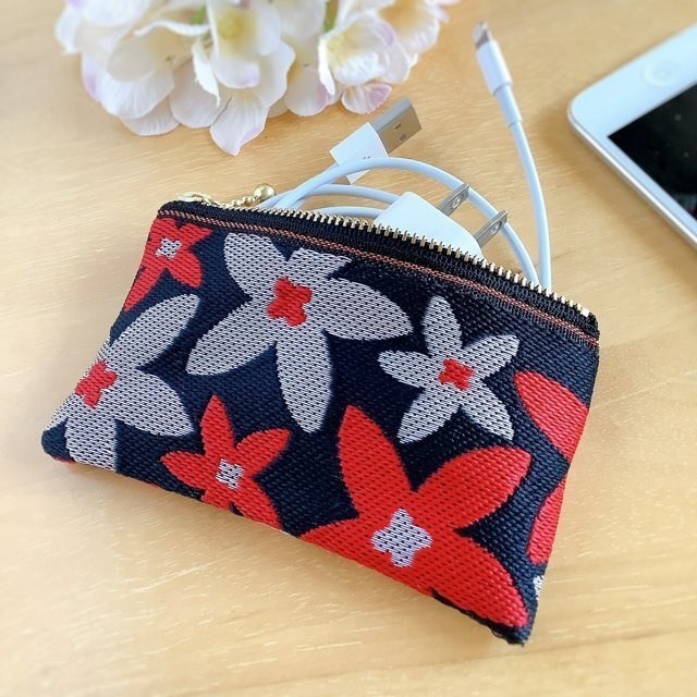 【スターフラワー】畳縁 ぺたんこ ミニポーチ カードケース 小銭入れ