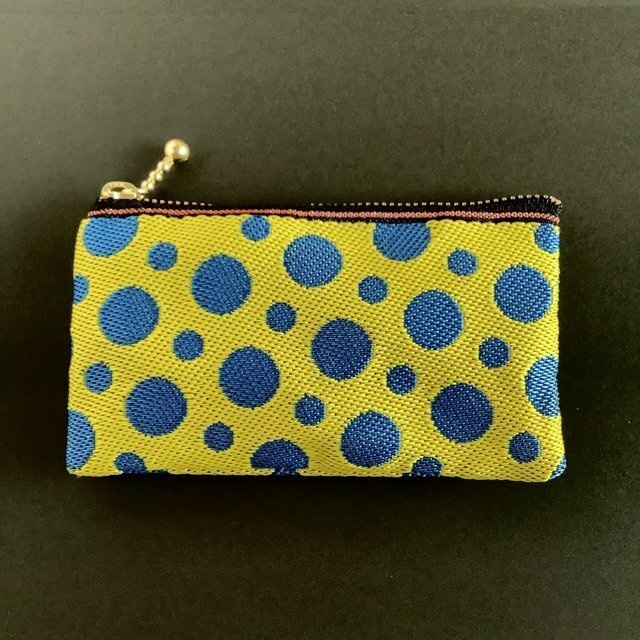 【レモンソーダ②】 畳縁 ぺたんこ ミニポーチ カードケース 小銭入れ 水玉 ドット