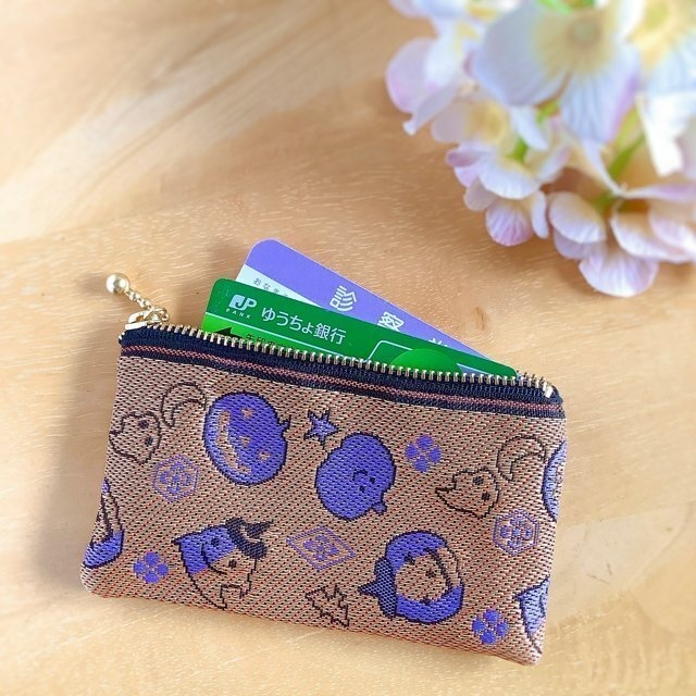 【ハロウィン】 畳縁 ぺたんこ ミニポーチ カードケース 小銭入れ かぼちゃ