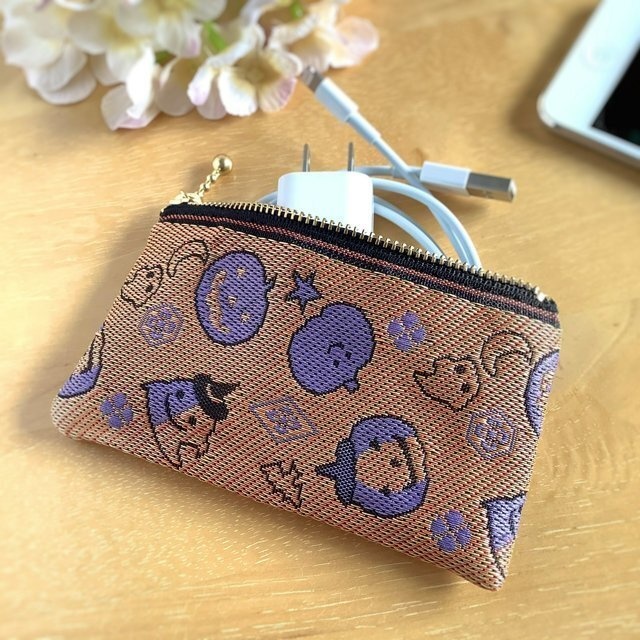 【ハロウィン】 畳縁 ぺたんこ ミニポーチ カードケース 小銭入れ かぼちゃ