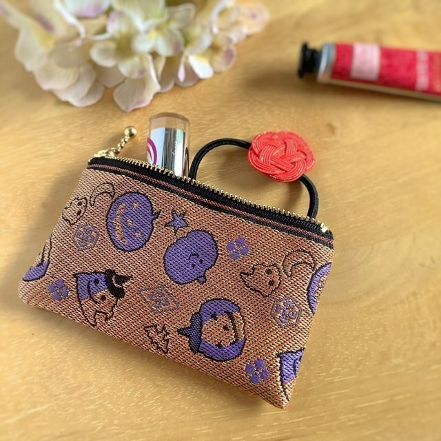 【ハロウィン】 畳縁 ぺたんこ ミニポーチ カードケース 小銭入れ かぼちゃ