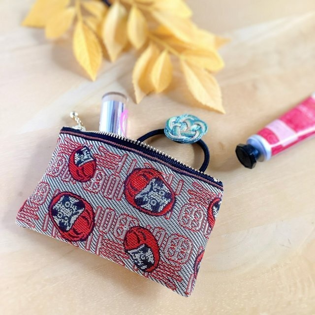 【ダルマ】畳縁 ぺたんこ ミニポーチ 小銭入れ カードケース 達磨 だるま 金