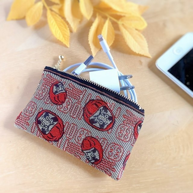 【ダルマ】畳縁 ぺたんこ ミニポーチ 小銭入れ カードケース 達磨 だるま 金