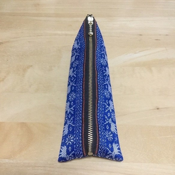 【ノルディック】畳縁 テトラ型 ペンケース 青 トナカイ 北欧