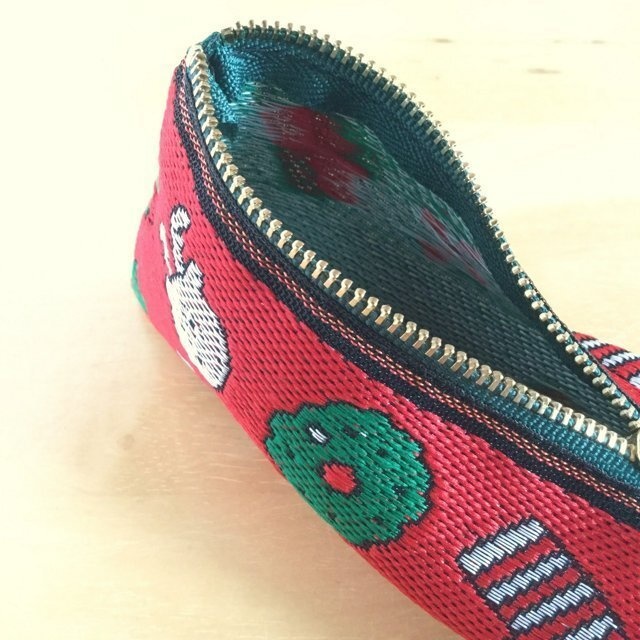 【クリスマス】畳縁 テトラ型 ペンケース サンタ トナカイ