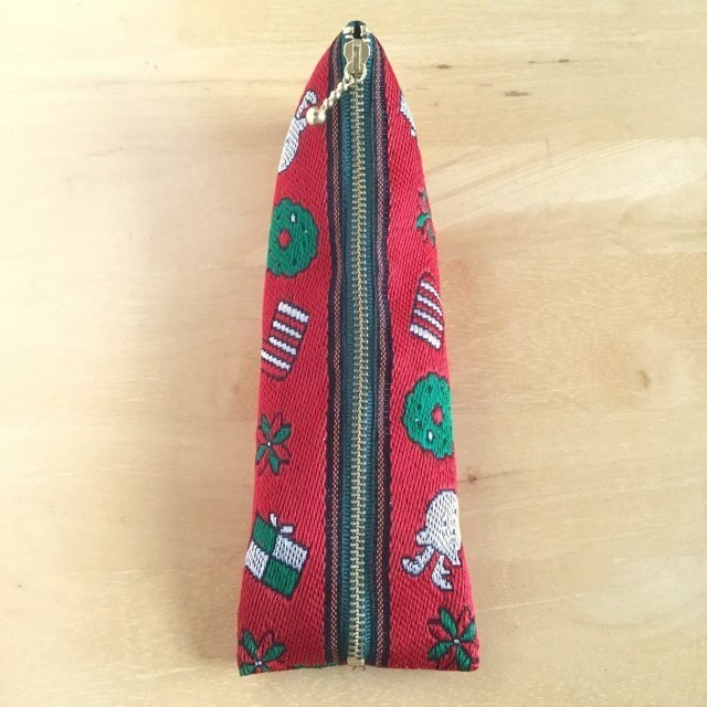 【クリスマス】畳縁 テトラ型 ペンケース サンタ トナカイ