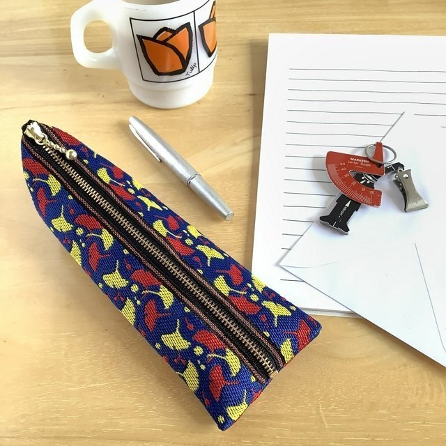 【銀杏】畳縁 テトラ型 ペンケース 銀杏 イチョウ ブライトカラー