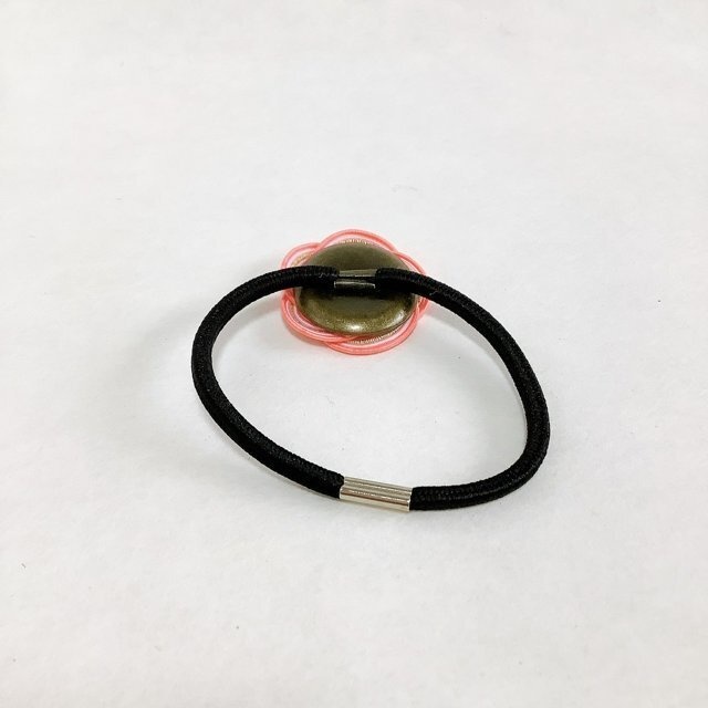 水引製 【カランコエ】 お花 ヘアゴム コーラルピンク サーモンピンク