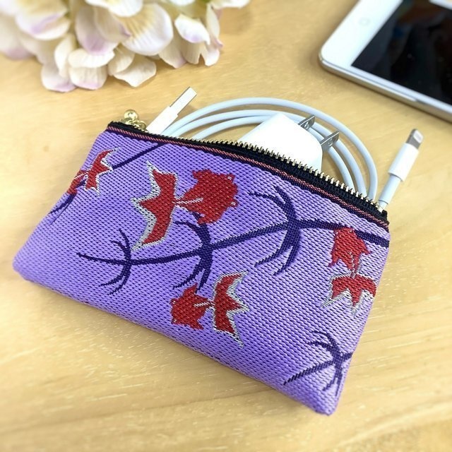 【金魚】畳縁 テトラ型 ペンケース 紫 和風 シノワズリ