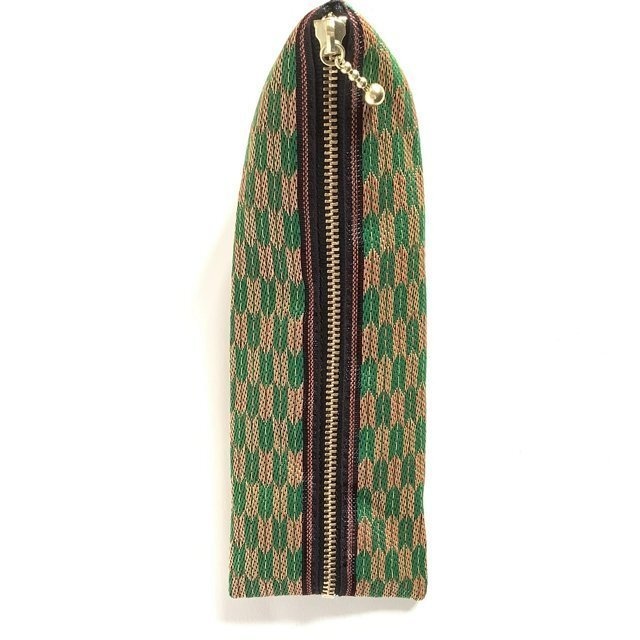 【矢羽】畳縁 テトラ型 ペンケース 金 オレンジ 緑