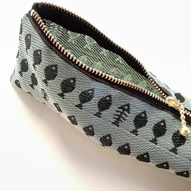 【お魚】畳縁 テトラ型 ペンケース グリーン さかな