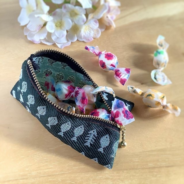 【お魚】② 畳縁 テトラ型 ペンケース グリーン さかな