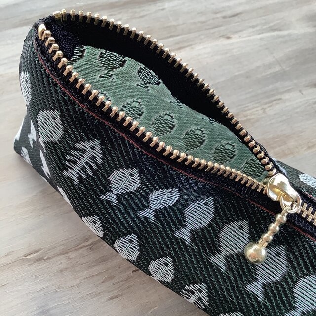 【お魚】② 畳縁 テトラ型 ペンケース グリーン さかな