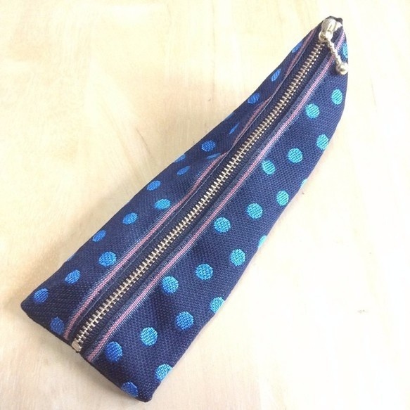 【瑠璃玉】畳縁 テトラ型 ペンケース和風 ドット 水玉 ジンベイザメ