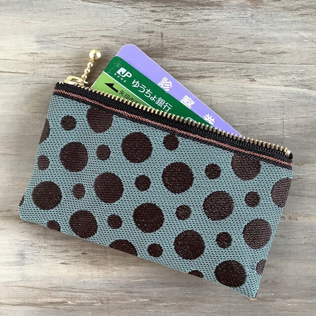 【ミントチョコ】畳縁 テトラ型 ペンケース 水玉 ドット