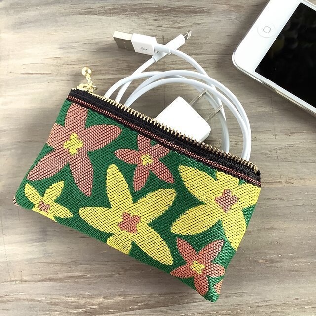 【スターフラワー】畳縁 テトラ型 ペンケース グリーン