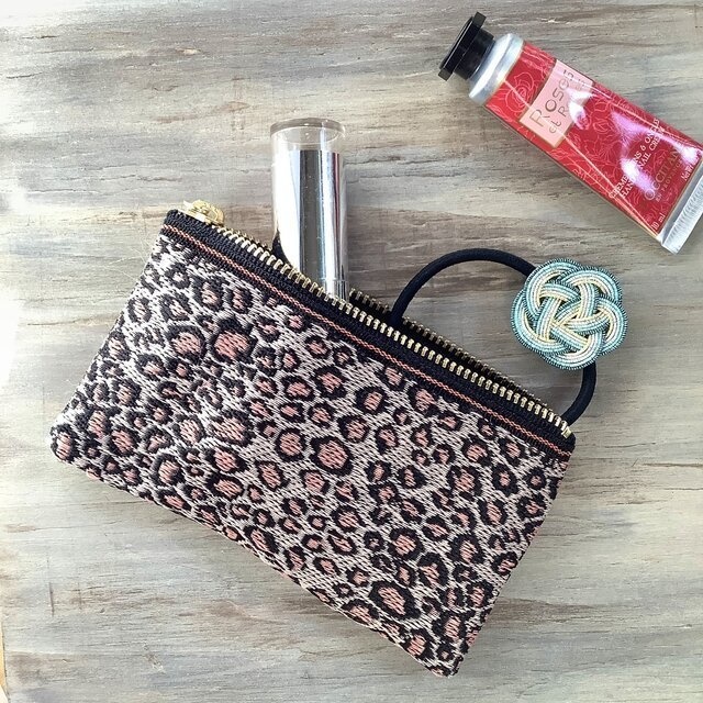 【レオパード】畳縁 テトラ型 ペンケース ヒョウ柄 モード