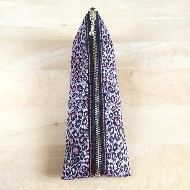 【レオパード】畳縁 テトラ型 ペンケース ヒョウ柄 モード