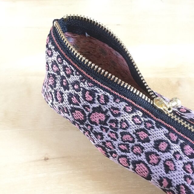 【レオパード】畳縁 テトラ型 ペンケース ヒョウ柄 モード