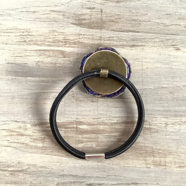 水引製【宙】お花のヘアゴム 宇宙 紺色 星空