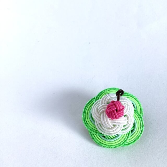 【クリームソーダ】水引 ブローチ ソーダ水 メロンソーダ