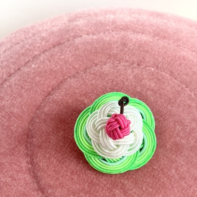 【クリームソーダ】水引 ブローチ ソーダ水 メロンソーダ
