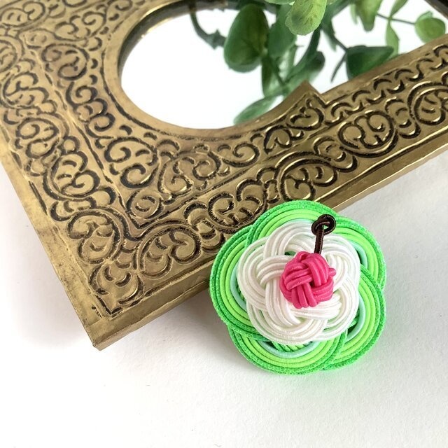 【クリームソーダ】水引 ブローチ ソーダ水 メロンソーダ