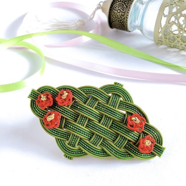 【椿】畳縁 テトラ型 ペンケース 和風 レトロ つばき カメリア 大正ロマン 大人可愛い