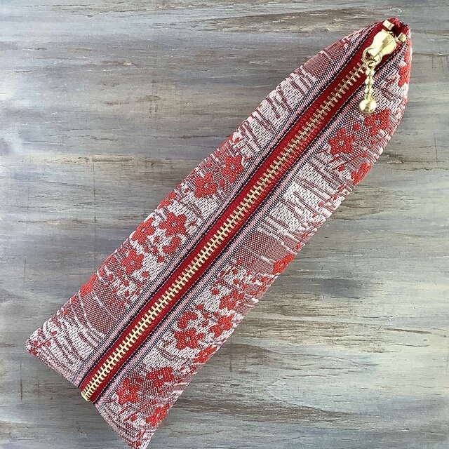 【しだれ梅】畳縁 テトラ型 ペンケース 和風 春 梅 着物