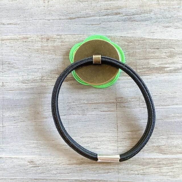 【ライムソーダ】水引 お花のヘアゴム レモン シトラス ネオンカラー