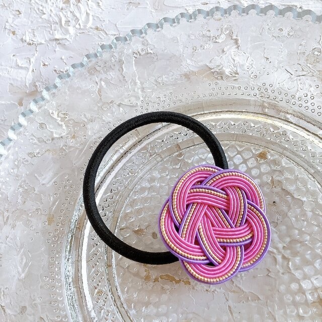 【デイジー】水引 お花のヘアゴム ピンク 桃色 春 和風