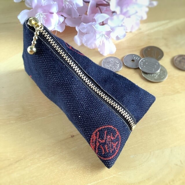 【元気玉】畳縁 テトラ型 ペンケース デニム風