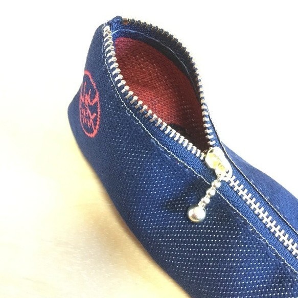 【元気玉】畳縁 テトラ型 ペンケース デニム風