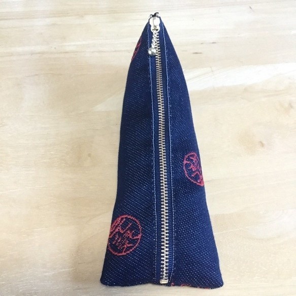 【元気玉】畳縁 テトラ型 ペンケース デニム風