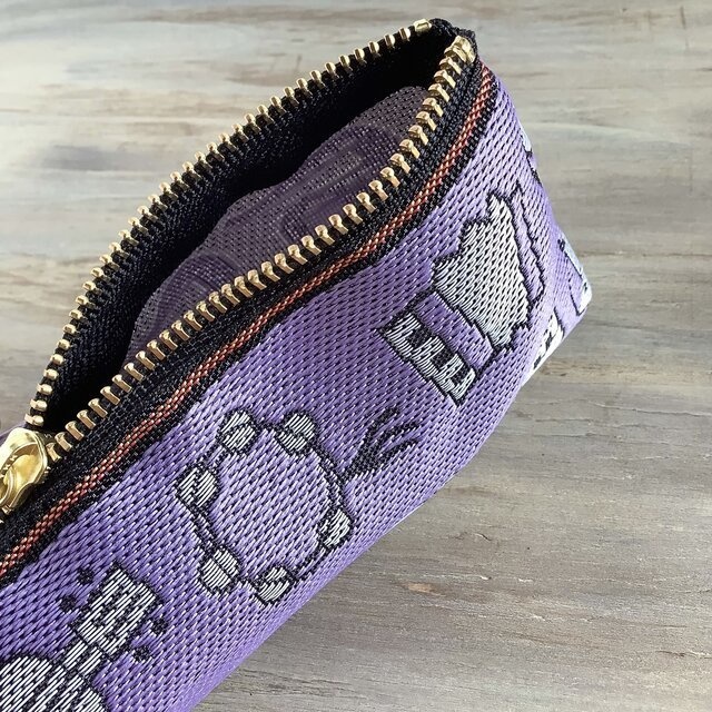 【楽器】畳縁 テトラ型 ペンケース ユニーク ギター トランペット ピアノ 紫