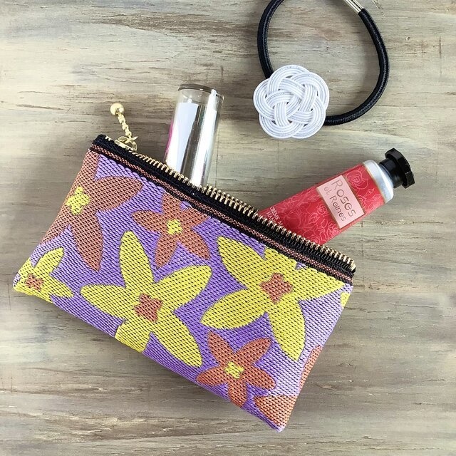 【スターフラワー】畳縁 テトラ型 ペンケース パープル