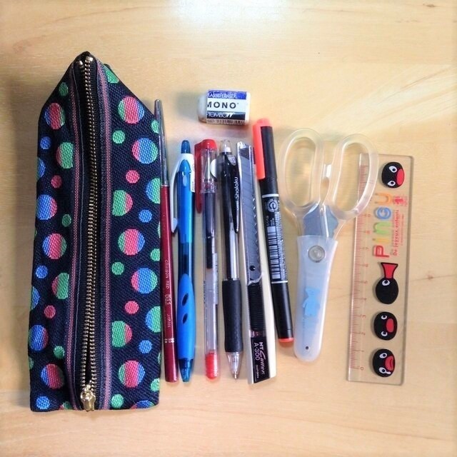 【スターフラワー】畳縁 テトラ型 ペンケース 赤橙