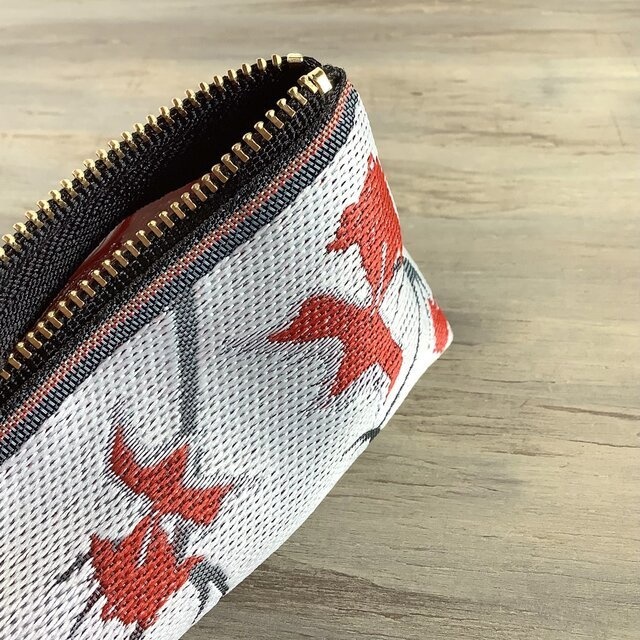 【金魚】畳縁 テトラ型 ペンケース 白 シノワズリ 和風