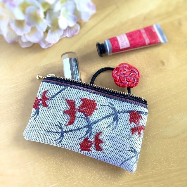 【金魚】畳縁 テトラ型 ペンケース 白 シノワズリ 和風