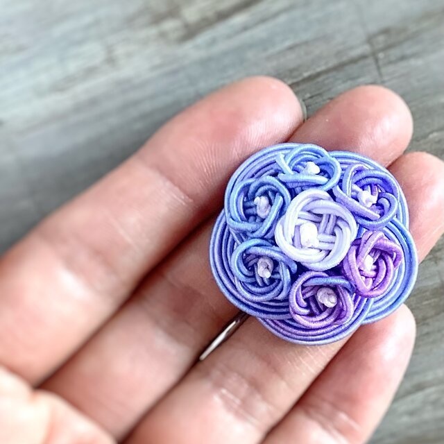 ★オリジナル染色水引使用 水引【紫陽花】ポニーフック 和風 紫 雨