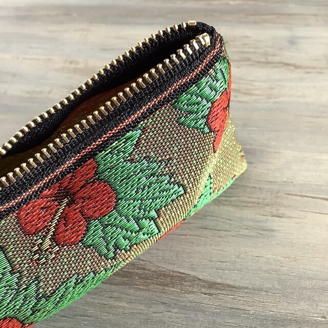 【金魚】畳縁 テトラ型 ペンケース 赤 黒金魚