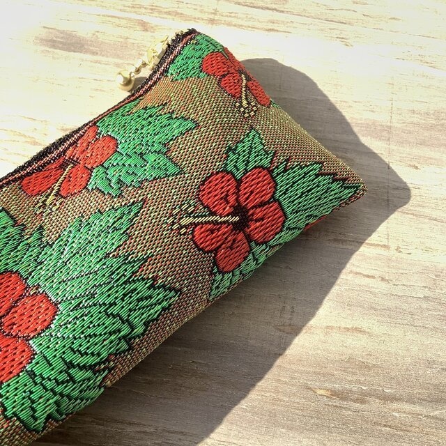 【金魚】畳縁 テトラ型 ペンケース 赤 黒金魚