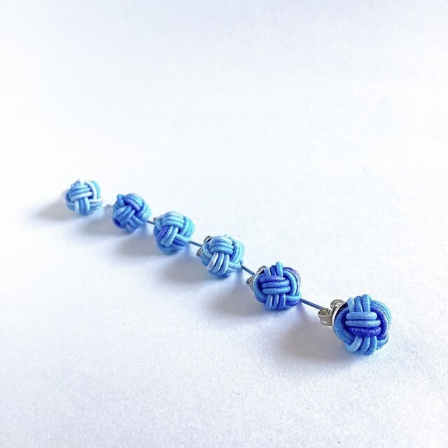 【雨色】水引 ピアス ★オリジナル染色 大人可愛い 紫陽花 青系