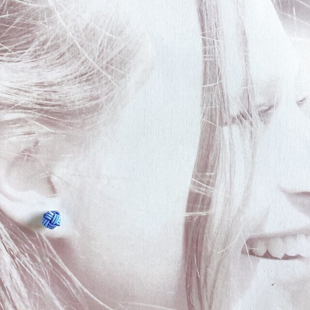 【雨色】水引 ピアス ★オリジナル染色 大人可愛い 紫陽花 青系