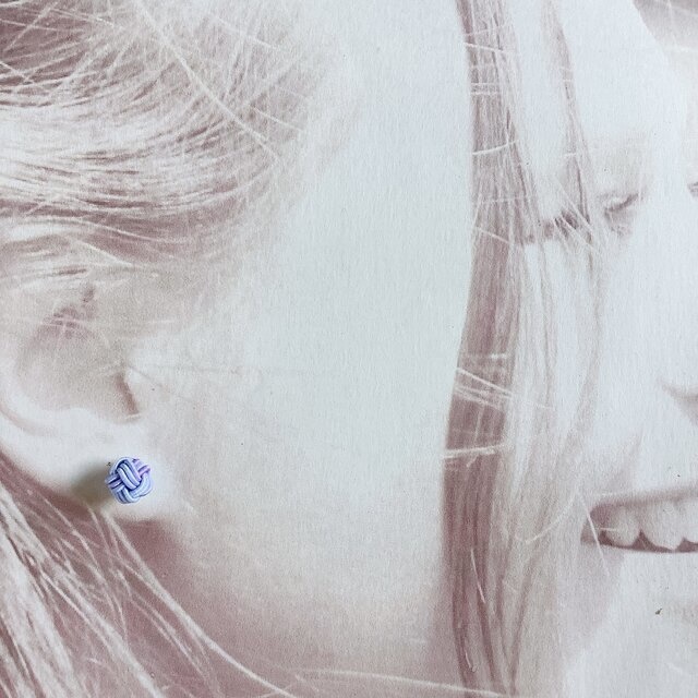 【雨色】水引 ピアス ★オリジナル染色 大人可愛い 紫陽花 紫系