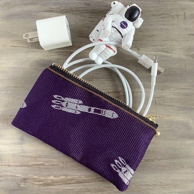 【ロケット】畳縁 テトラ型 ペンケース 宇宙 紫