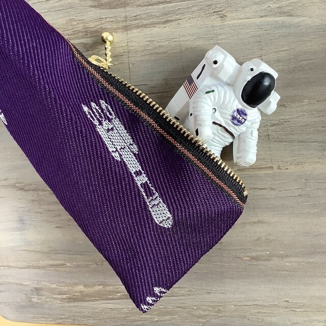 【ロケット】畳縁 テトラ型 ペンケース 宇宙 紫